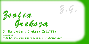 zsofia greksza business card